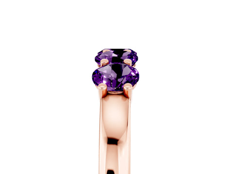 Rose gold Four-Stone Round Amethyst Prong-Set Band_23
