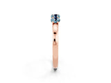 Rose gold Four-Stone Round Aquamarine Prong-Set Band_20