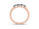 Rose gold Four-Stone Round Aquamarine Prong-Set Band_21