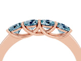 Rose gold Four-Stone Round Aquamarine Prong-Set Band_22