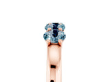 Rose gold Four-Stone Round Aquamarine Prong-Set Band_23