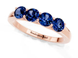Rose gold Four-Stone Round Blue Sapphire Prong-Set Band_19