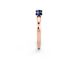 Rose gold Four-Stone Round Blue Sapphire Prong-Set Band_20
