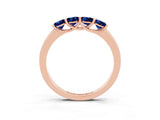 Rose gold Four-Stone Round Blue Sapphire Prong-Set Band_21