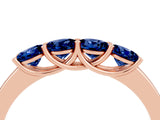 Rose gold Four-Stone Round Blue Sapphire Prong-Set Band_22