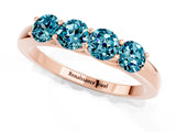 Rose gold Four-Stone Round Blue Topaz Prong-Set Band_19