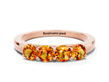 Rose gold Four-Stone Round Citrine Prong-Set Band_18