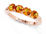 Rose gold Four-Stone Round Citrine Prong-Set Band_19