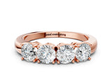 Rose gold Four-Stone Round Cut Diamond Prong-Set White Gold Band_4