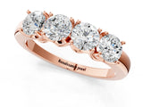 Rose gold Four-Stone Round Cut Diamond Prong-Set White Gold Band_5
