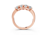 Rose gold Four-Stone Round Cut Diamond Prong-Set White Gold Band_7