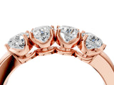 Rose gold Four-Stone Round Cut Diamond Prong-Set White Gold Band_8