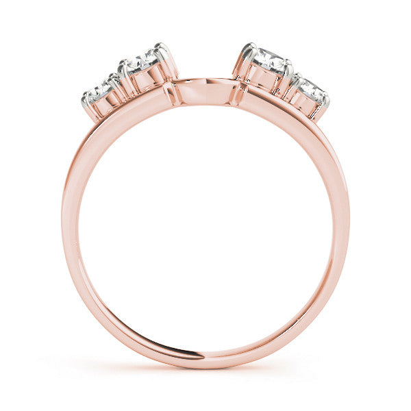 Rose gold Four-Stone Round Diamond Open Band with Prong Setting 1