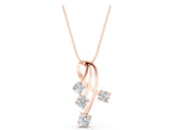 Rose gold Four-Stone Round Diamond Prong-Set Pendant_17