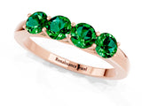 Rose gold Four-Stone Round Emerald Prong-Set Band_19