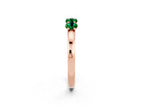 Rose gold Four-Stone Round Emerald Prong-Set Band_20