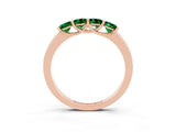 Rose gold Four-Stone Round Emerald Prong-Set Band_21