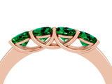 Rose gold Four-Stone Round Emerald Prong-Set Band_22