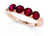 Rose gold Four-Stone Round Garnet Prong-Set Band_19