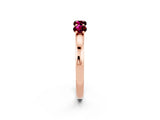 Rose gold Four-Stone Round Garnet Prong-Set Band_20