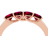 Rose gold Four-Stone Round Garnet Prong-Set Band_22