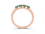 Rose gold Four-Stone Round Green Sapphire Prong-Set Band_21