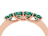 Rose gold Four-Stone Round Green Sapphire Prong-Set Band_22