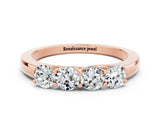 Rose gold Four-Stone Round Moissanite Prong-Set Band_18