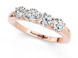 Rose gold Four-Stone Round Moissanite Prong-Set Band_19