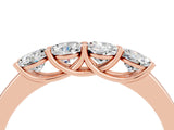 Rose gold Four-Stone Round Moissanite Prong-Set Band_22
