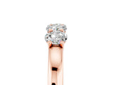 Rose gold Four-Stone Round Moissanite Prong-Set Band_23