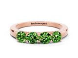 Rose gold Four-Stone Round Peridot Prong-Set Band_18