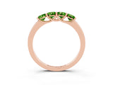 Rose gold Four-Stone Round Peridot Prong-Set Band_21