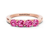 Rose gold Four-Stone Round Pink Sapphire Prong-Set Band_18