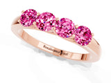 Rose gold Four-Stone Round Pink Sapphire Prong-Set Band_19