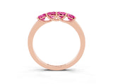 Rose gold Four-Stone Round Pink Sapphire Prong-Set Band_21