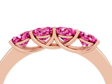 Rose gold Four-Stone Round Pink Sapphire Prong-Set Band_22