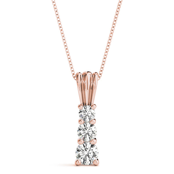 Rose gold Four-Stone Round Prong-Set Diamond Pendant