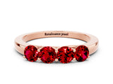 Rose gold Four-Stone Round Ruby Prong-Set Band_18