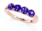Rose gold Four-Stone Round Tanzanite Prong-Set Band_19