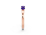 Rose gold Four-Stone Round Tanzanite Prong-Set Band_20