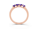 Rose gold Four-Stone Round Tanzanite Prong-Set Band_21