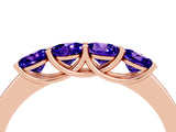 Rose gold Four-Stone Round Tanzanite Prong-Set Band_22