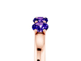 Rose gold Four-Stone Round Tanzanite Prong-Set Band_23