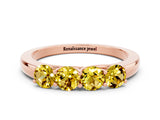 Rose gold Four-Stone Round Yellow Sapphire Prong-Set Band_18