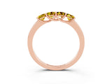 Rose gold Four-Stone Round Yellow Sapphire Prong-Set Band_21