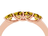 Rose gold Four-Stone Round Yellow Sapphire Prong-Set Band_22