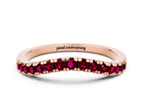 Rose gold Garnet Pavé Curved Wedding Band_6