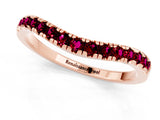 Rose gold Garnet Pavé Curved Wedding Band_7
