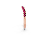 Rose gold Garnet Pavé Curved Wedding Band_8